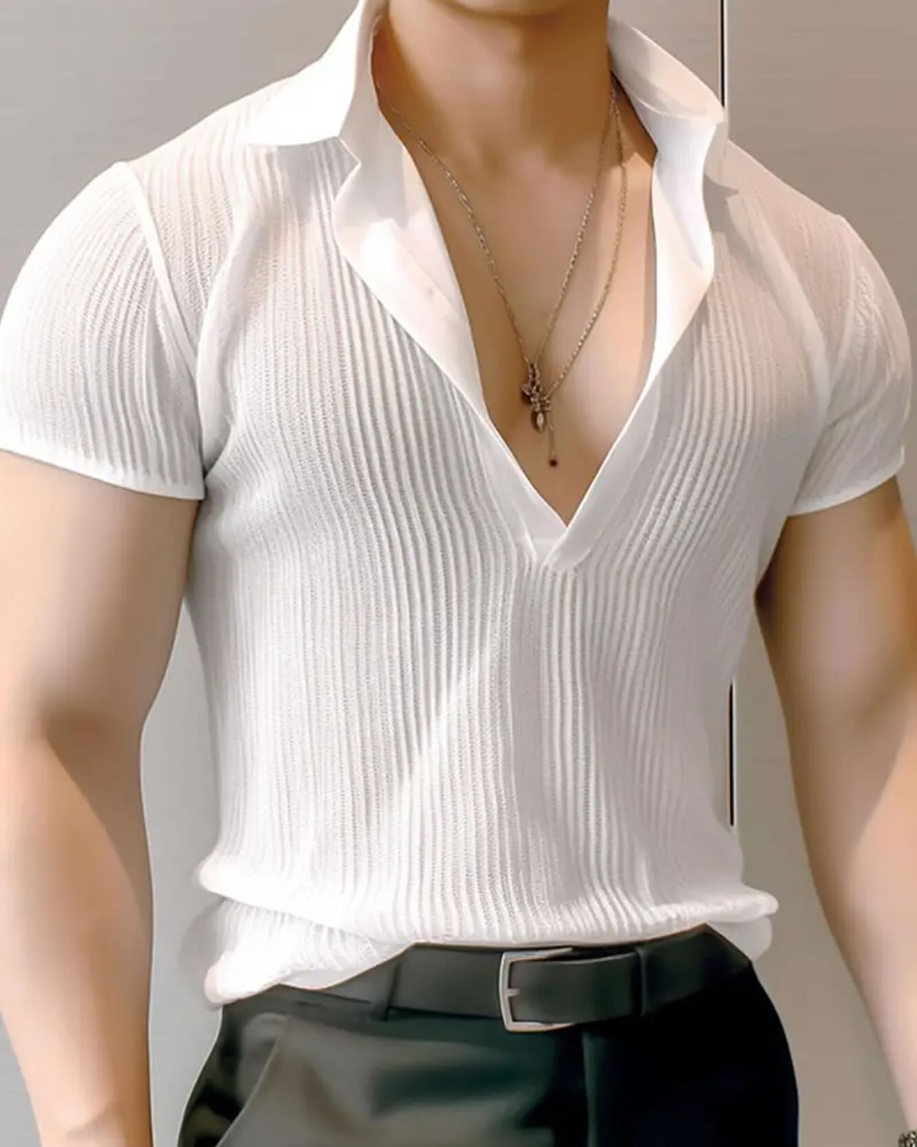 men’s stylish sheer v neck tank top in solid color men’s stylish sheer v neck tank top in solid color